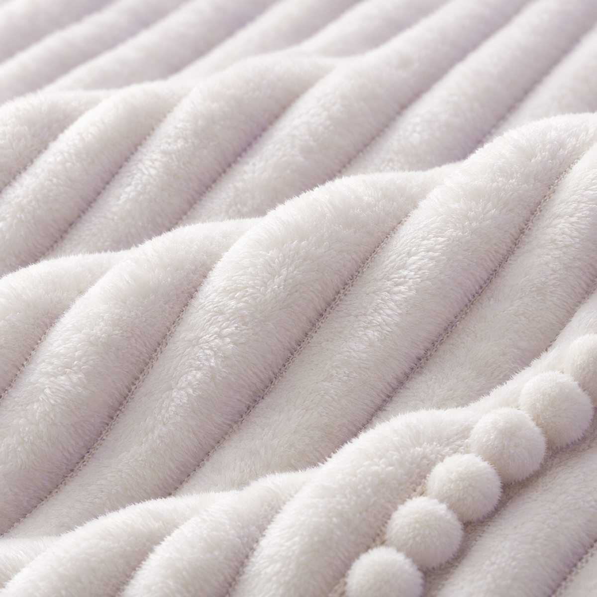 Close-up of the plush ribbed faux-fur texture